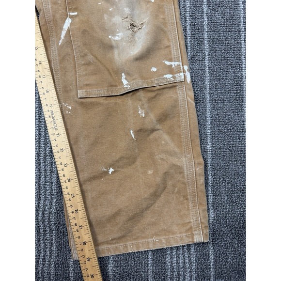 Carhartt Pants Mens 32X30 Brown B01 Double Knee Loose Fit Canvas‎ Made In Usa - Picture 12 of 16